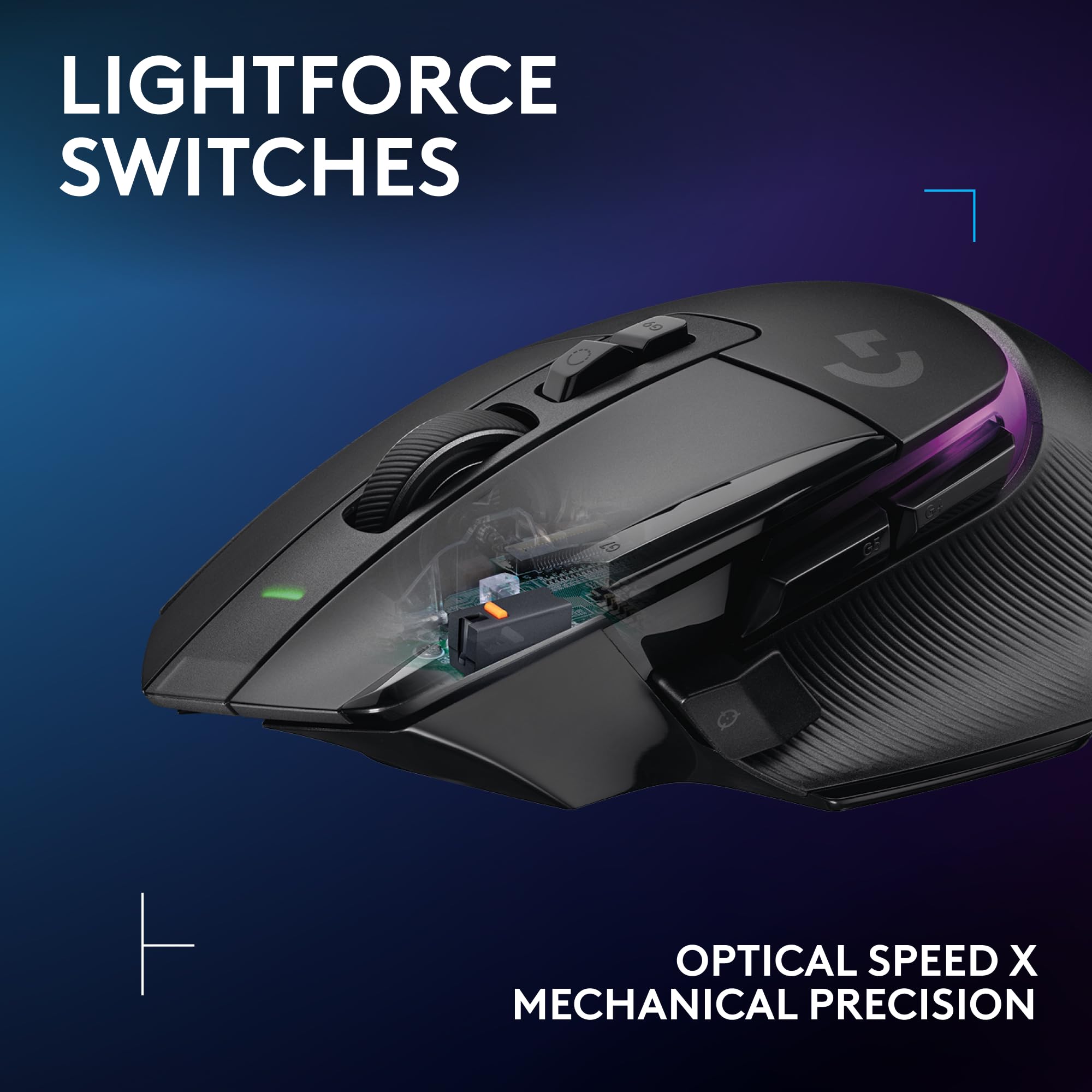 Logitech G G502 X PLUS LIGHTSPEED Wireless RGB Gaming Mouse - Optical mouse with LIGHTFORCE hybrid switches, LIGHTSYNC RGB, HERO 25K gaming sensor, compatible with PC - macOS/Windows - Black
