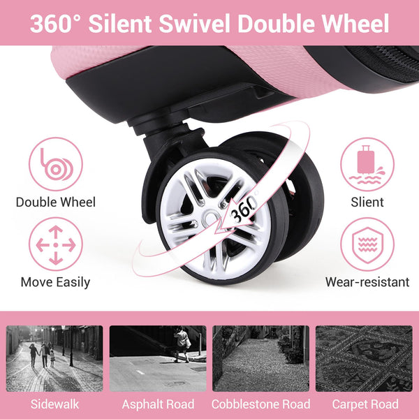 Kono Fashion Hand Luggage Lightweight ABS Hard Shell Trolley Travel Suitcase