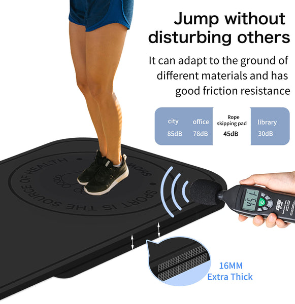 LaiEr Jump Rope Mat Set,Two pieces of Knees Protection Impact Absorption Fitness Exercise Mat Non-Slip for Home