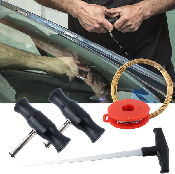 QKTYB Windscreen Chip Repair Kit Windshield Removal Tools Kit Windscreen Window Glass Cutting Wire W/Handles for Car Tool Kit 5×Universal windshield Tool Kit Windshield Disassembly Tool