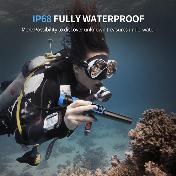 DR.?TEK Metal Detector Pinpointer, IP68 Fully Waterproof Handheld Pin Pointer with LCD Screen, Innovative Interference Cancellation Function, Higher