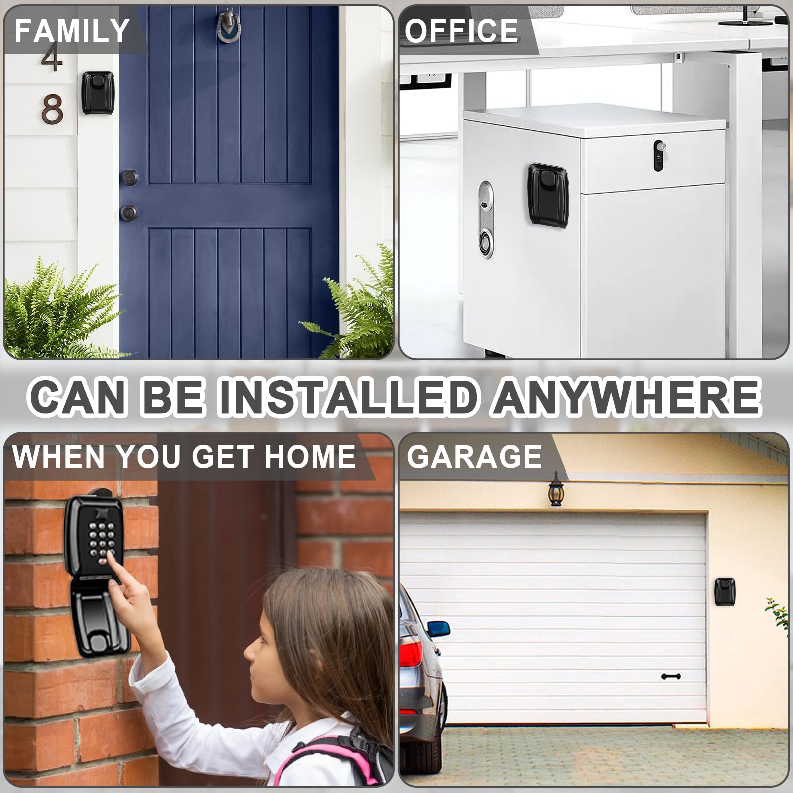 iPalamila Key Safe, Key Safe Outdoor Police Approved, Key lock Box Wall Mounted,12-Digit Combination Key lock Box with Weatherproof Cover For Home Garage Office School (black-1)