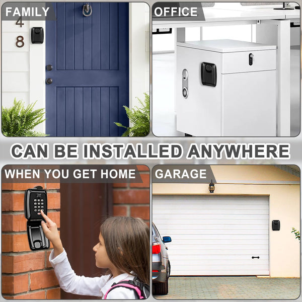 iPalamila Key Safe, Key Safe Outdoor Police Approved, Key lock Box Wall Mounted,12-Digit Combination Key lock Box with Weatherproof Cover For Home Garage Office School (black-1)