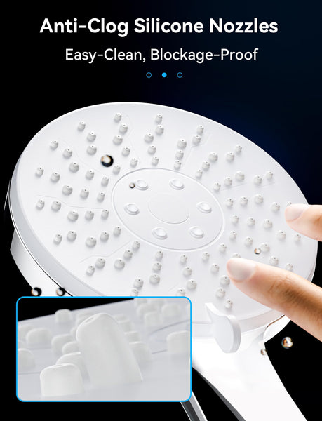 Magichome High Pressure Shower Head and Hose, 5 Spray Modes Shower Head with 1.5m Hose, Large Powerful Flow Handheld Showerhead for Low Water Pressure