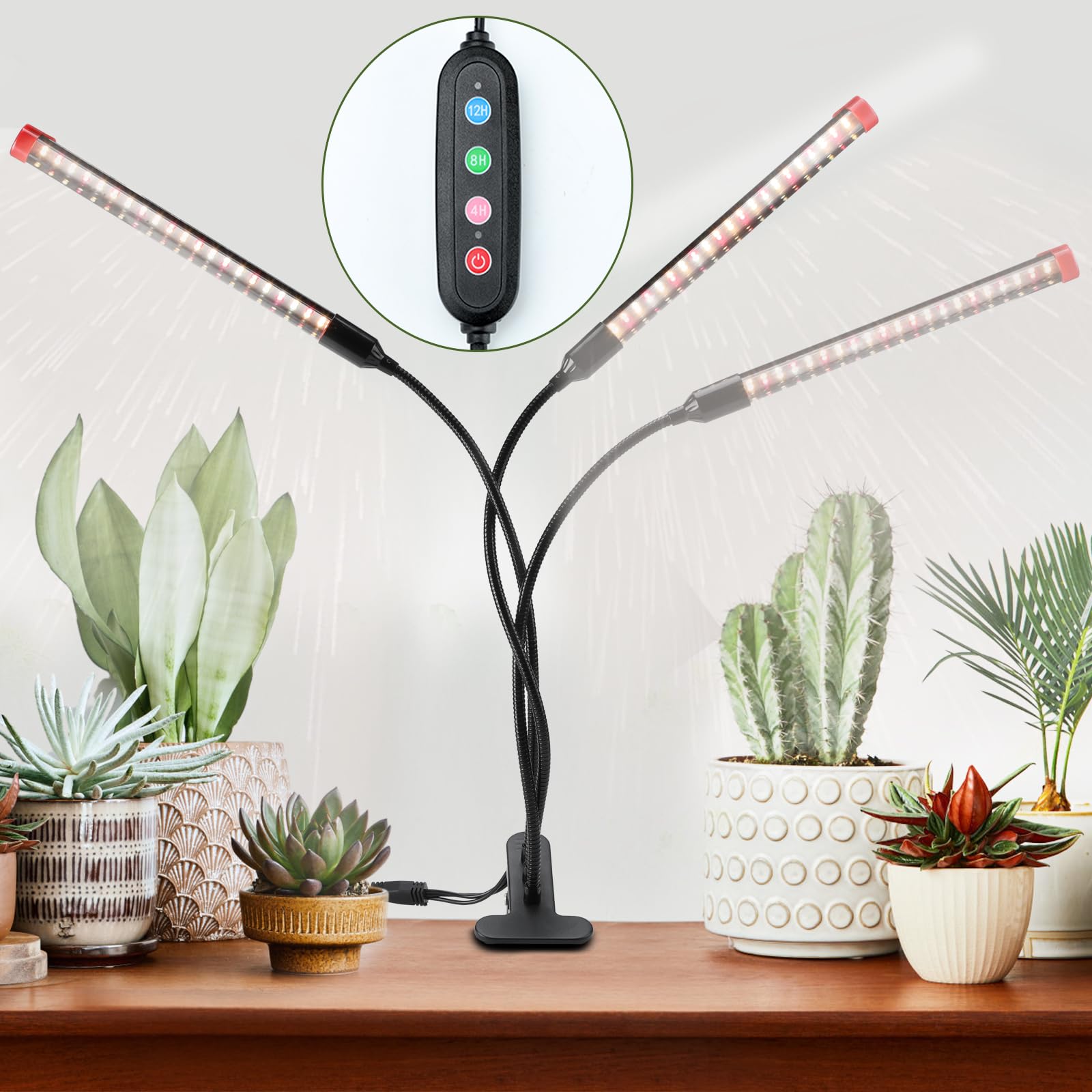 FECiDA Clip Grow Lights for Indoor Plants 27W 3000 Lumen, 2024 Newest Brightest LED Light for Houseplants, Bonsai, Pot Plant, Full Spectrum Growing