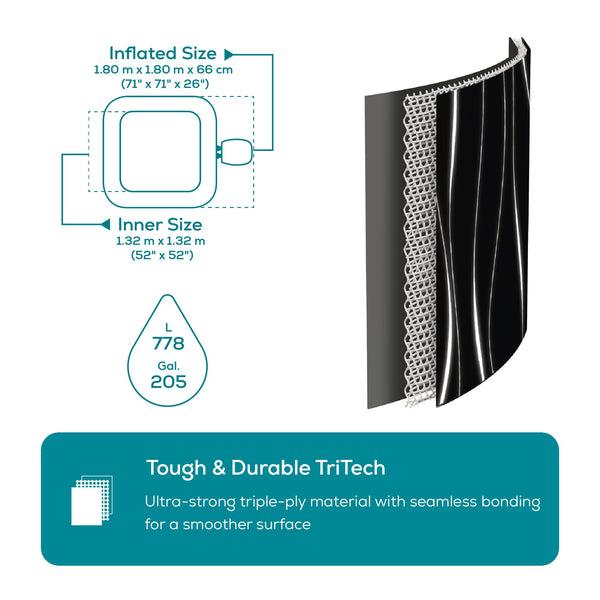 Lay-Z-Spa Paris AirJet Inflatable Hot Tub Spa 4-6 person, 1.96 m x 66 cm