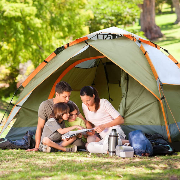 Gysrevi Camping Tent, 3 Man Instant Pop Up Tent Waterproof, Large Double Layer Automatic Dome Tent, Outdoor Backpacking Tents for Camping