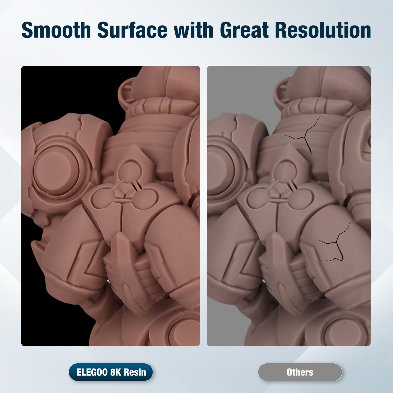 ELEGOO 8K 3D Printer Resin, Standard Photopolymer Resin 405nm UV-Curing Resin, Best for 8K/9K/12K/14K/16K LCD 3D Printer Space Grey 1000G