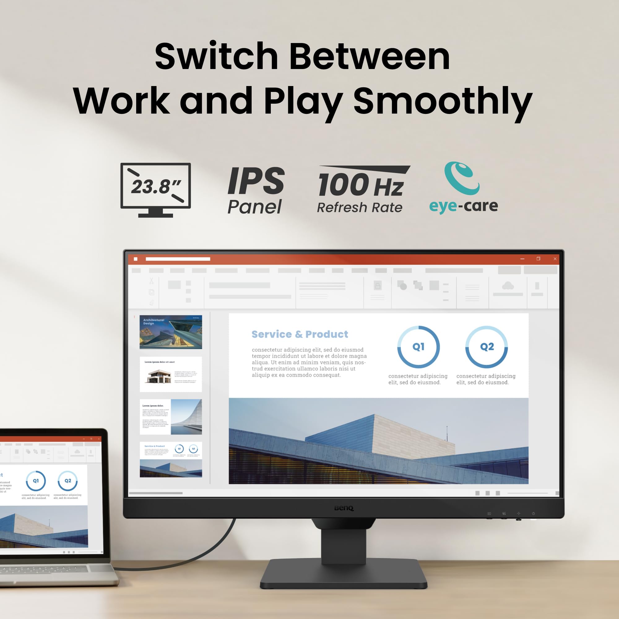 BenQ GW2790E 27 Inch Monitor, Gaming 100Hz, Full-HD, IPS, Eye-Care, HDMI, DP