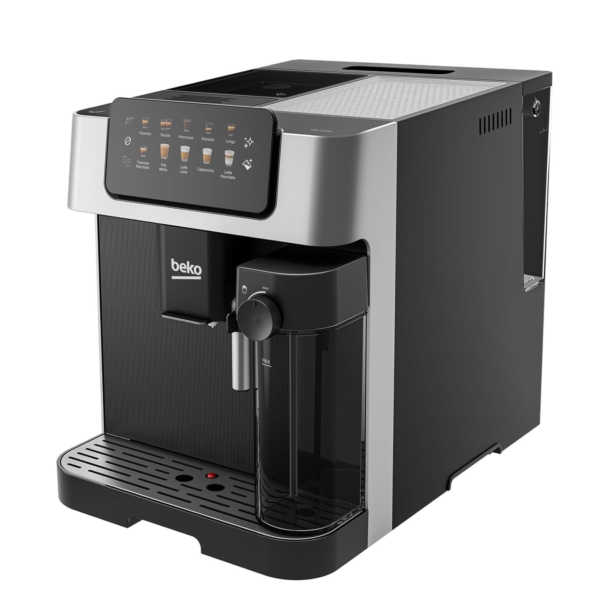 Beko Bean to Cup Coffee Espresso Machine CaffeExperto CEG7304X | Milk Jug | Colour Touch Screen Panel | 19 Bar Pressure, 2 Coffee Nozzles | Fully Automatic, Silver