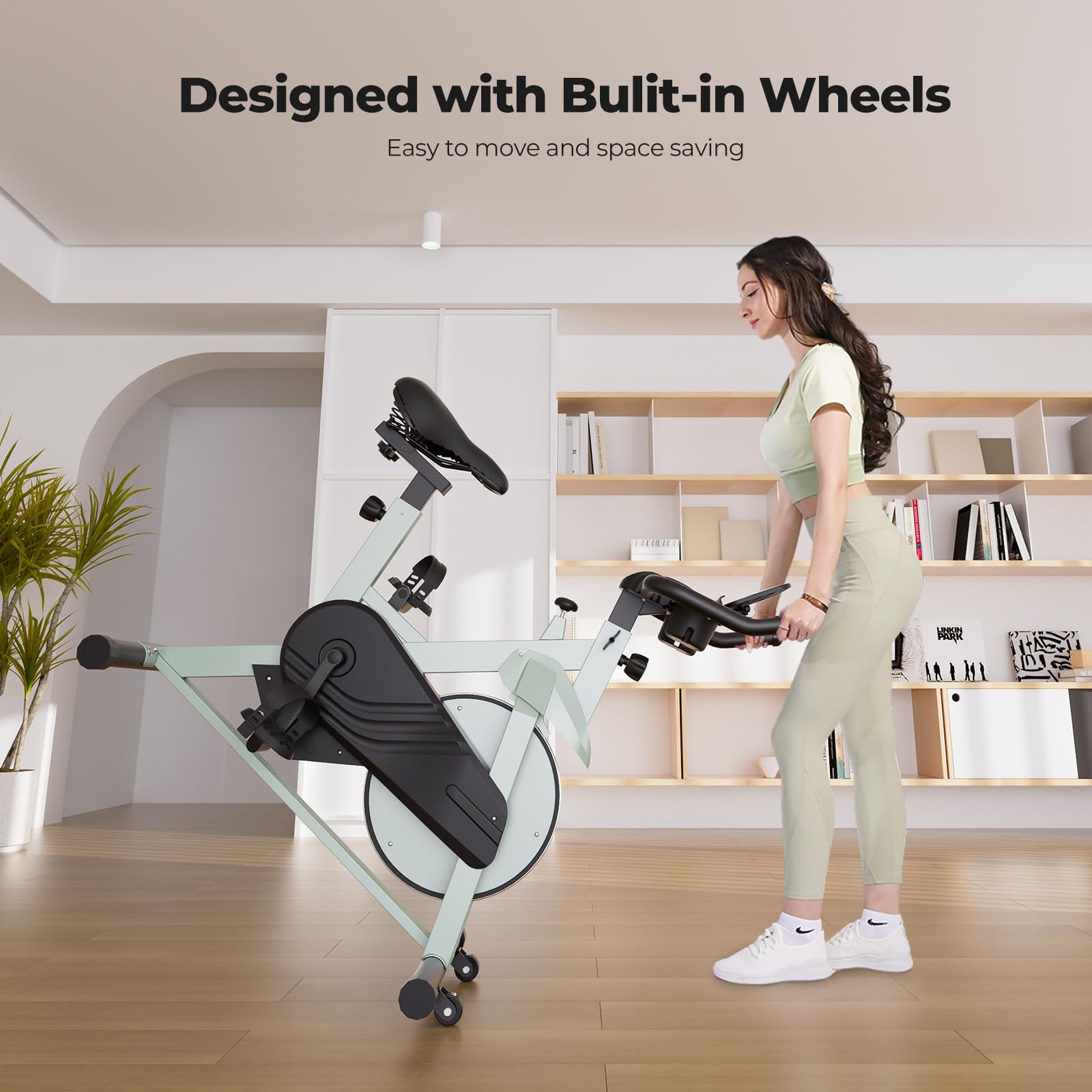 Lacuffy Exercise Bike Indoor Bike with LCD Display Magnetic Stationary Bike Durable Ultra-Quiet 136 kg Max Load Exercise Equipment with App for Home Use