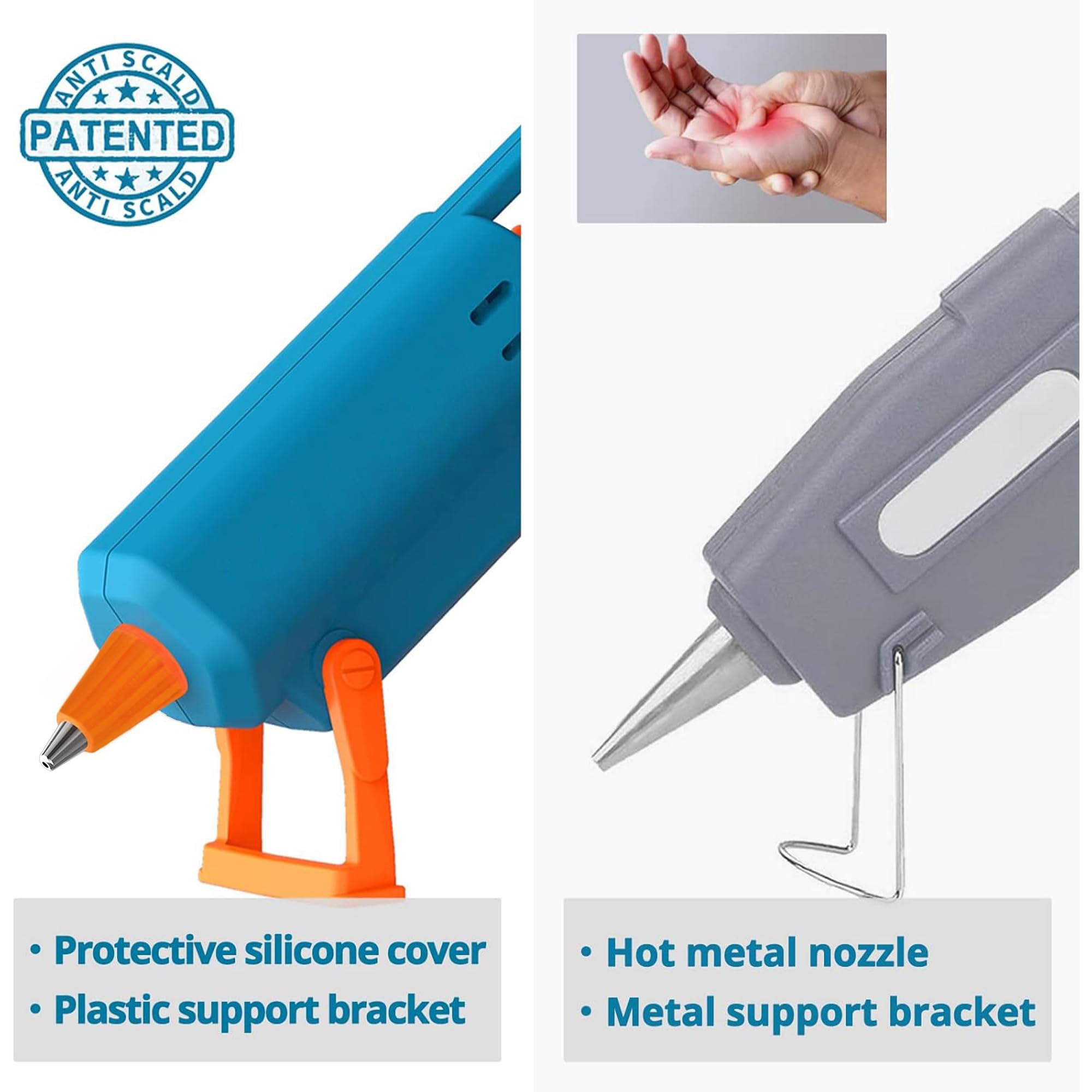 Tilswall Hot Glue Gun Kit, 50W Mini Melt Gun with 75pcs 130mm Glue Sticks for Crafting, DIY, Art, Sealing, Home Repairs, Cards, and Glass