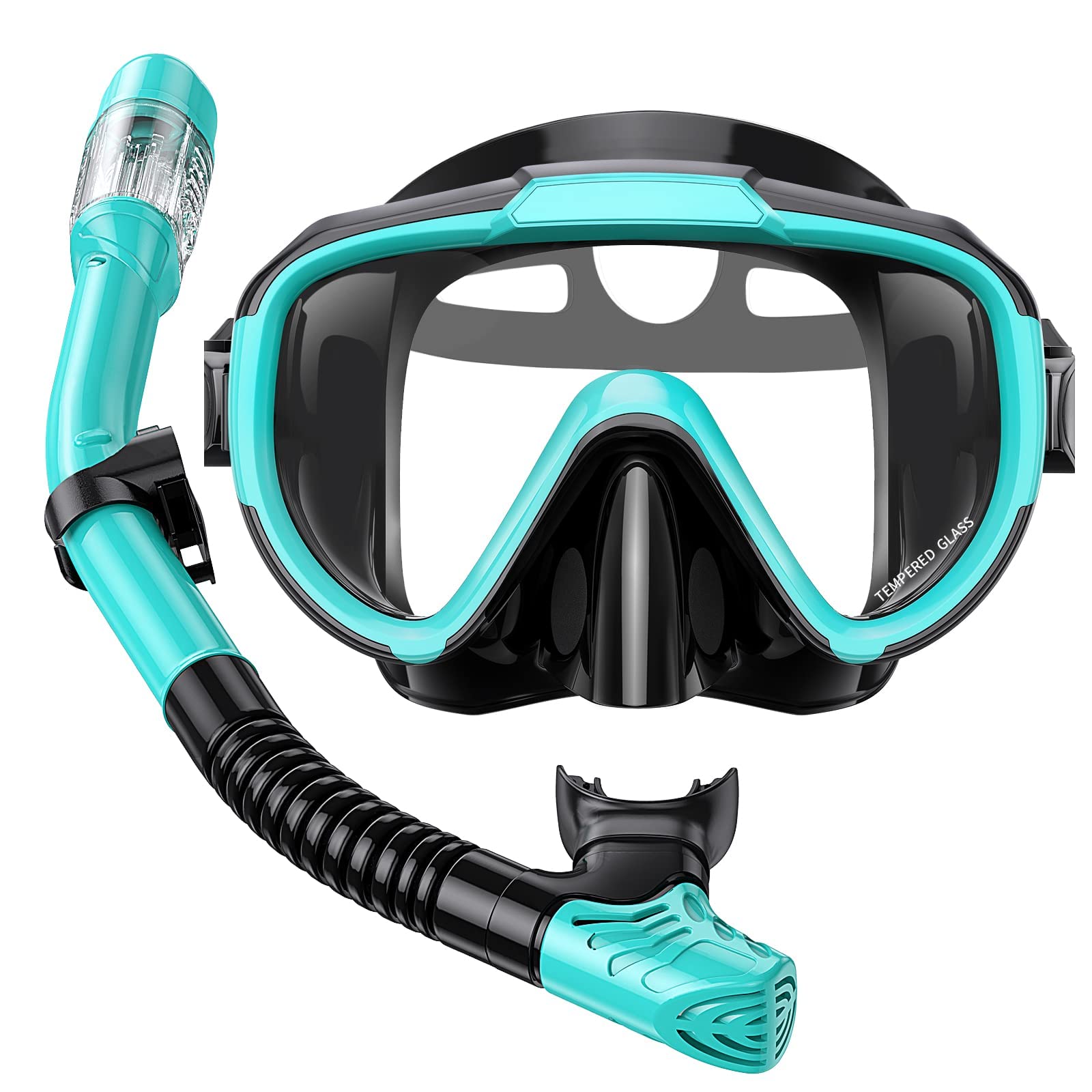 Lealinga Snorkel Set Adults Snorkel Mask Anti-Fog Panoramic View Diving Mask Dry Top Snorkel Kit with Travel Bag Diving Set for Snorkeling Scuba Diving Swimming Travel