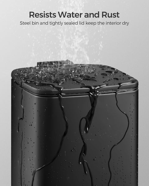 SONGMICS Kitchen Bin, 8-Gallon (30 L) Trash Bin, Steel Pedal Bin, with Inner Bucket, Soft Close and Stays Open, Ink Black LTB593B02