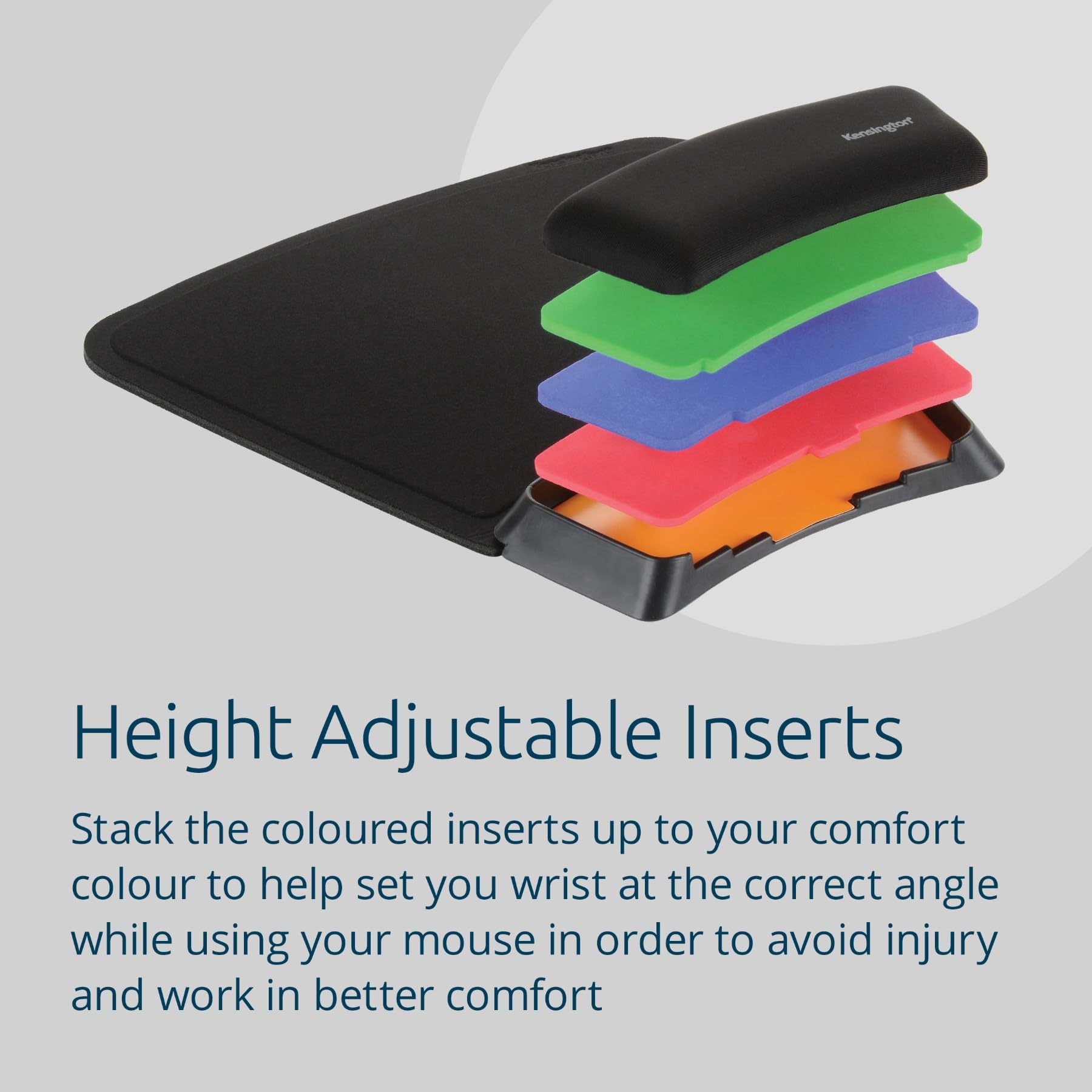 Kensington Keyboard Wrist Rest - Ergonomic duo gel wrist rest, compatible with full length / gaming keyboards for comfort when at computer, laptop, office, PC, home - Red/Black (62398 )