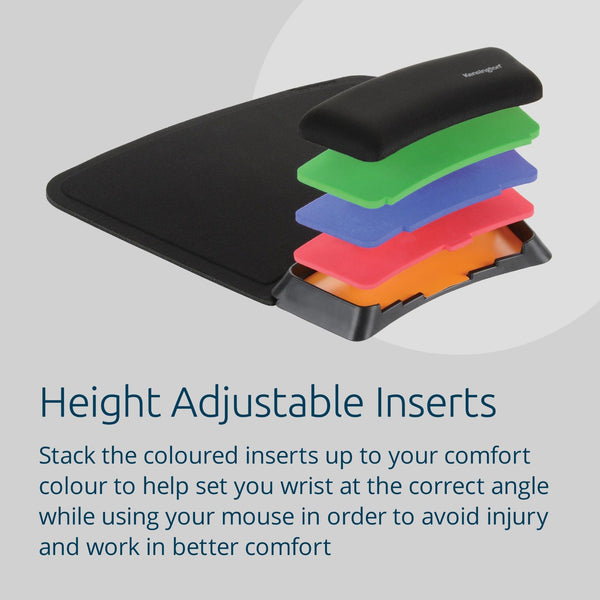 Kensington Keyboard Wrist Rest - Ergonomic duo gel wrist rest, compatible with full length / gaming keyboards for comfort when at computer, laptop, office, PC, home - Red/Black (62398 )