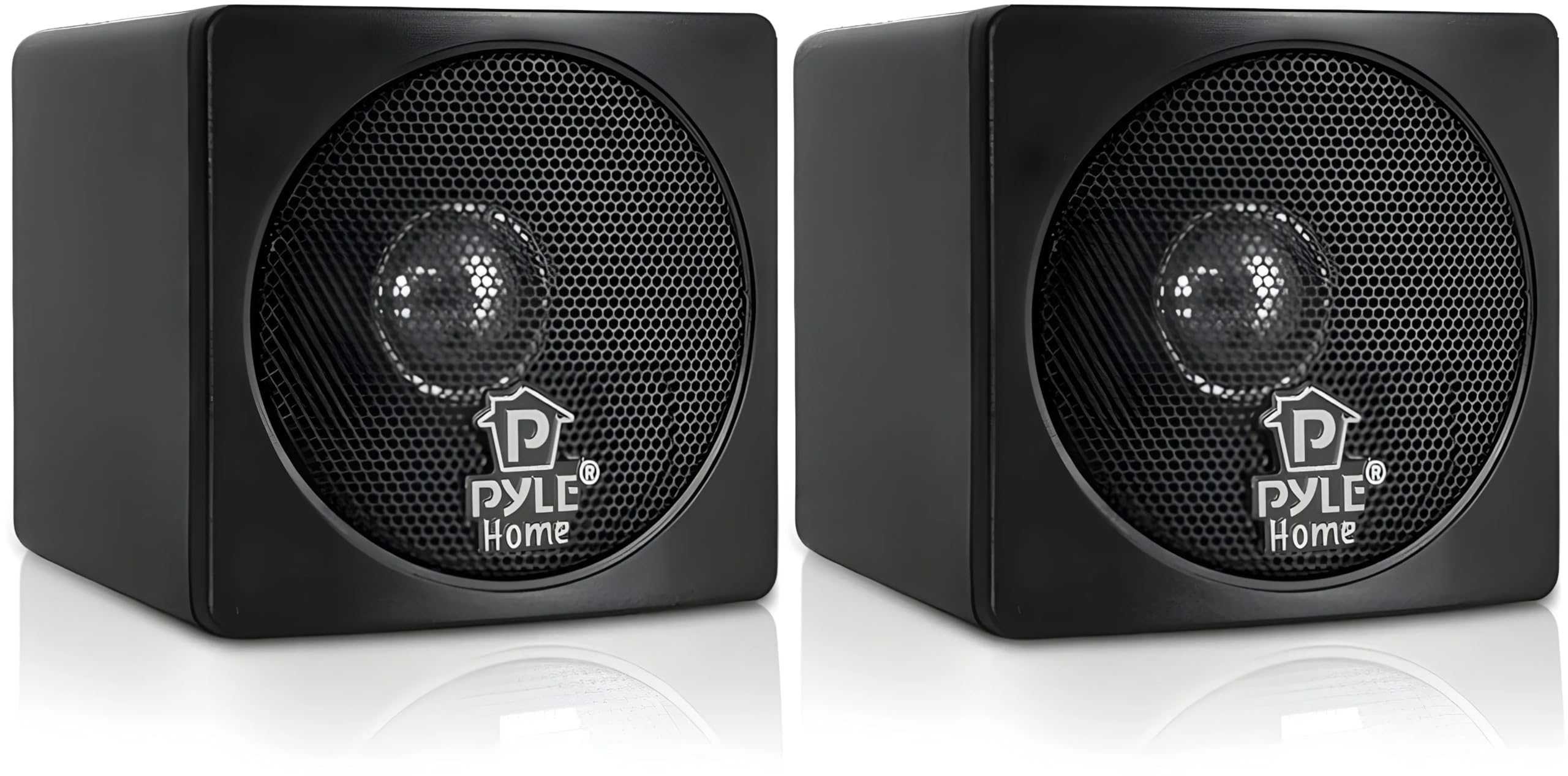 Pyle Home PCB4BK 200W 4 inch Mini Cube Bookshelf Speaker - Black