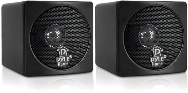 Pyle Home PCB4BK 200W 4 inch Mini Cube Bookshelf Speaker - Black