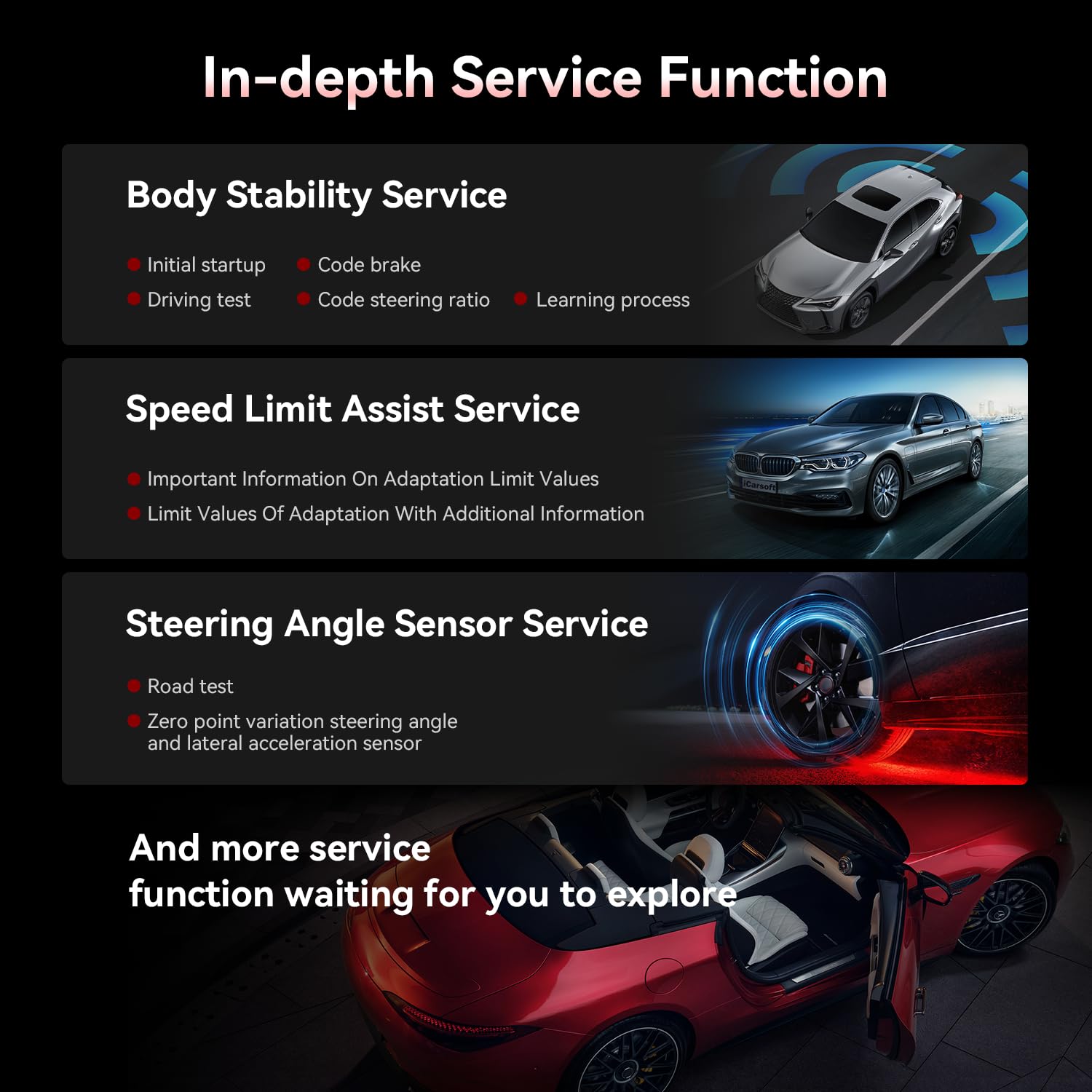 iCarsoft Car Diagnostic Tool for Ben.z/Smart/Sprinter, 30+ Service Functions OBD2 Scanner, MB V3.0 All System Code Reader, Bi-Directional Control, Auto VIN, Continuous Software Update