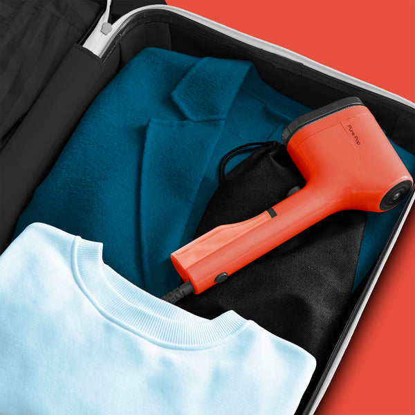 Tefal Pure Pop Slim Handheld Clothes Steamer, No Ironing Board Needed, Ready to Use in 15 Seconds, 70ml Detachable Water Tank, Travel Iron, Garment Steamer, Pink, DT2023