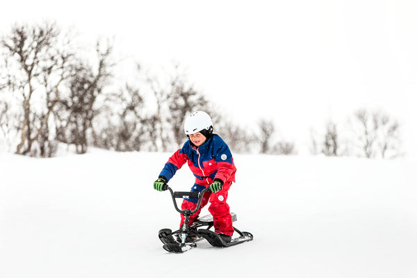 STIGA Snowracer Curve SX Racing Snow Sledge with BMX Steering Wheel and Brakes, for Children from 7 Years Old