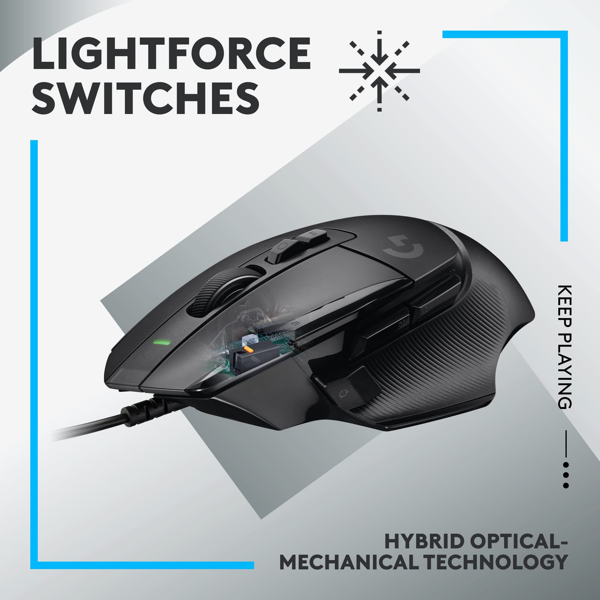 Logitech G G502 X PLUS LIGHTSPEED Wireless RGB Gaming Mouse - Optical mouse with LIGHTFORCE hybrid switches, LIGHTSYNC RGB, HERO 25K gaming sensor, compatible with PC - macOS/Windows - Black