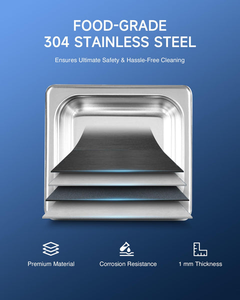 CREWORKS 6L Digital Ultrasonic Cleaner, 1.6 gal. Ultrasonic Cleaning Machine with Degas & Gentle Modes, 180W Professional Ultrasound Cleaner with 300W Heater and Timer for Glasses