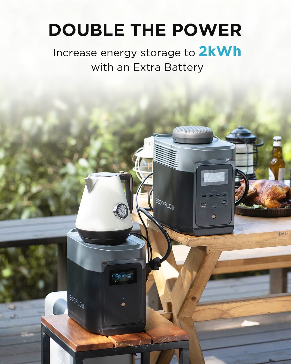 EcoFlow DELTA 2 Portable Power Station with 1-3kWh Expandable Capacity, LFP Battery, Fast Charging, Use as a Solar Generator for Home Backup Power, Camping & RVs