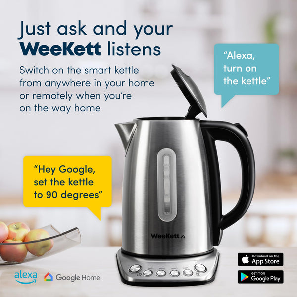 Alexa Smart Kettle, 1.7L - Smart Home Voice Control Kettle - Stainless Steel Kettle with Variable Temperature Control & Keep Warm Function - Energy