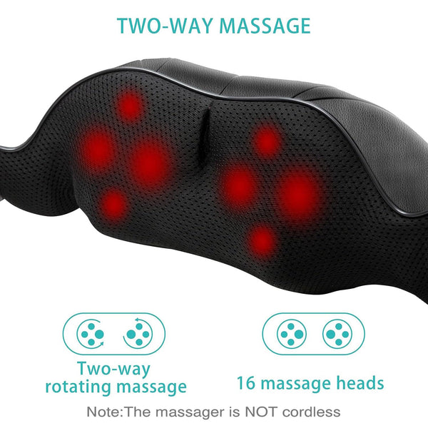 Shiatsu Neck and Shoulder Massager, AERLANG Back Massager with Heat, Deeper Tissue 4D Kneading Massage for Shoulder, Neck and Back, Use at Home, Office, Car - Birthday Gift for Women/Men/Mom/Dad