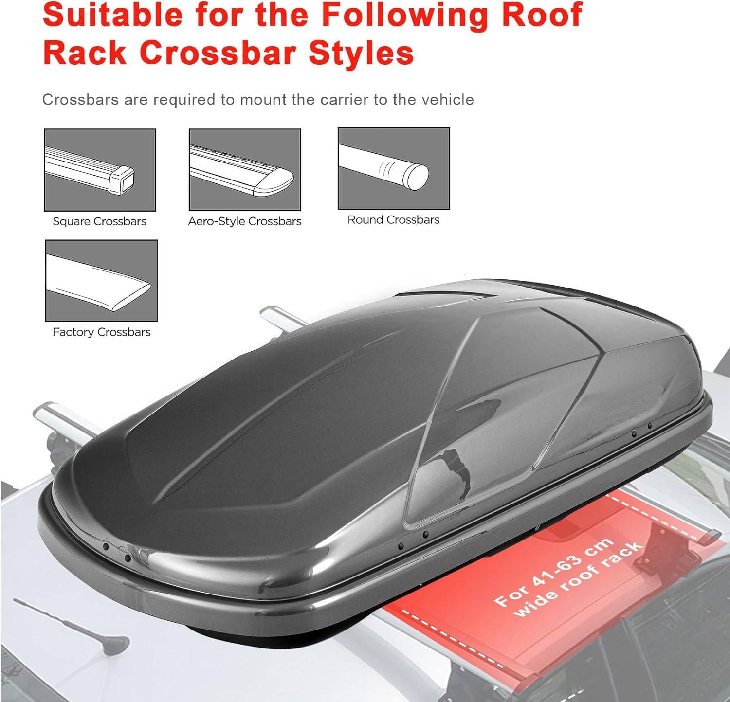 TANGZON Car Roof Box, 400L Extra-Large Car Top Roofbox with Dual Side Opening, Waterproof Hard Rooftop Cargo Carrier Storage Box for Tents Bags Luggage, Fits Most Cars (Black)
