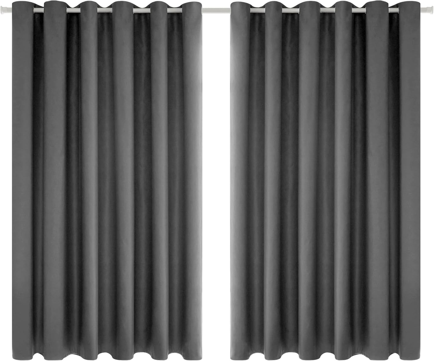 Deconovo Blackout Curtains Eyelet Super Soft Thermal Insulated Ring Top Blackout Curtains for Nursery 46 x 54 Drop Inch Dark Grey 2 Panels