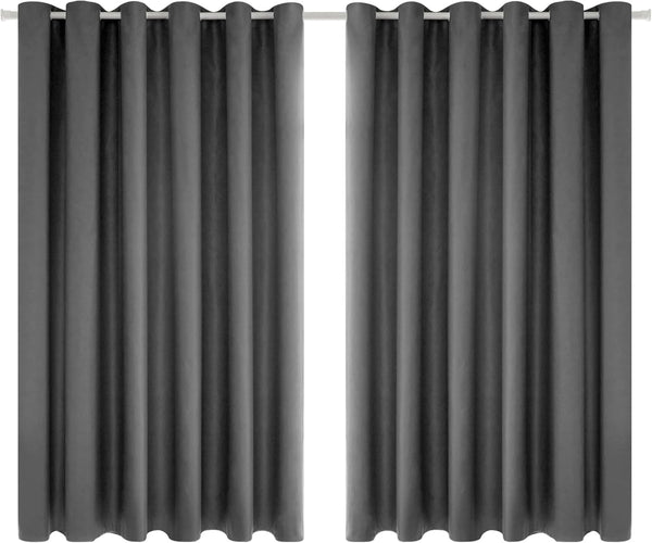 Deconovo Blackout Curtains Eyelet Super Soft Thermal Insulated Ring Top Blackout Curtains for Nursery 46 x 54 Drop Inch Dark Grey 2 Panels