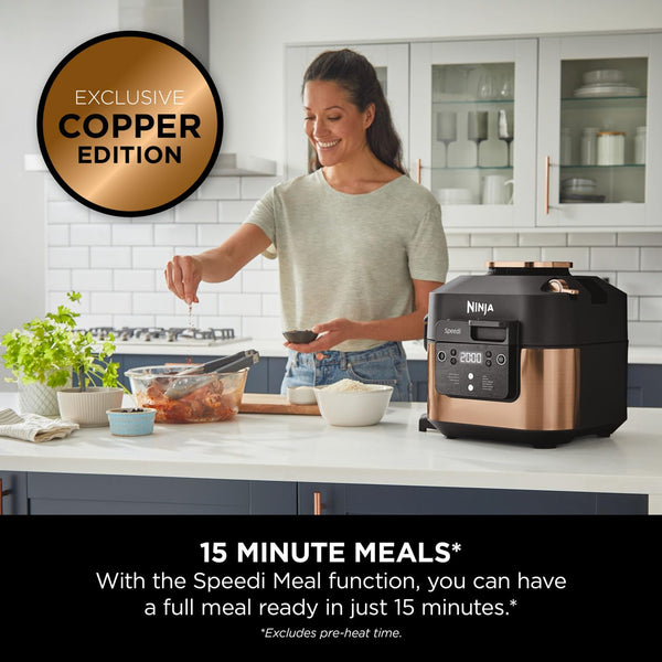 Ninja Speedi 10-in-1 Rapid Cooker, Air Fryer and Multi Cooker, 5.7L, Meals for 4 in 15 Minutes, Air Fry, Steam, Grill, Bake, Roast, Sear, Slow Cook & More, Cooks 4 Portions, Sea Salt Grey, ON400UK