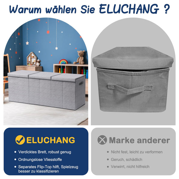 ELUCHANG Toy Storage Box, 147L Large Foldable Kids Toy Chests & Boxes for Boys Girls,Toy Storage Organiser with Flip-top Lid, Childrens Storage Box