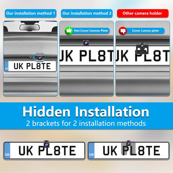 【2025 Upgrade】Reversing Camera Kit AHD 1080P Reverse Camera Kit Rear View Camera with 4.3'' LCD Monitor Reverse Camera for Van,Car,Truck,Pickup,SUV Waterproof Night Vision DIY Parking Guide Lines