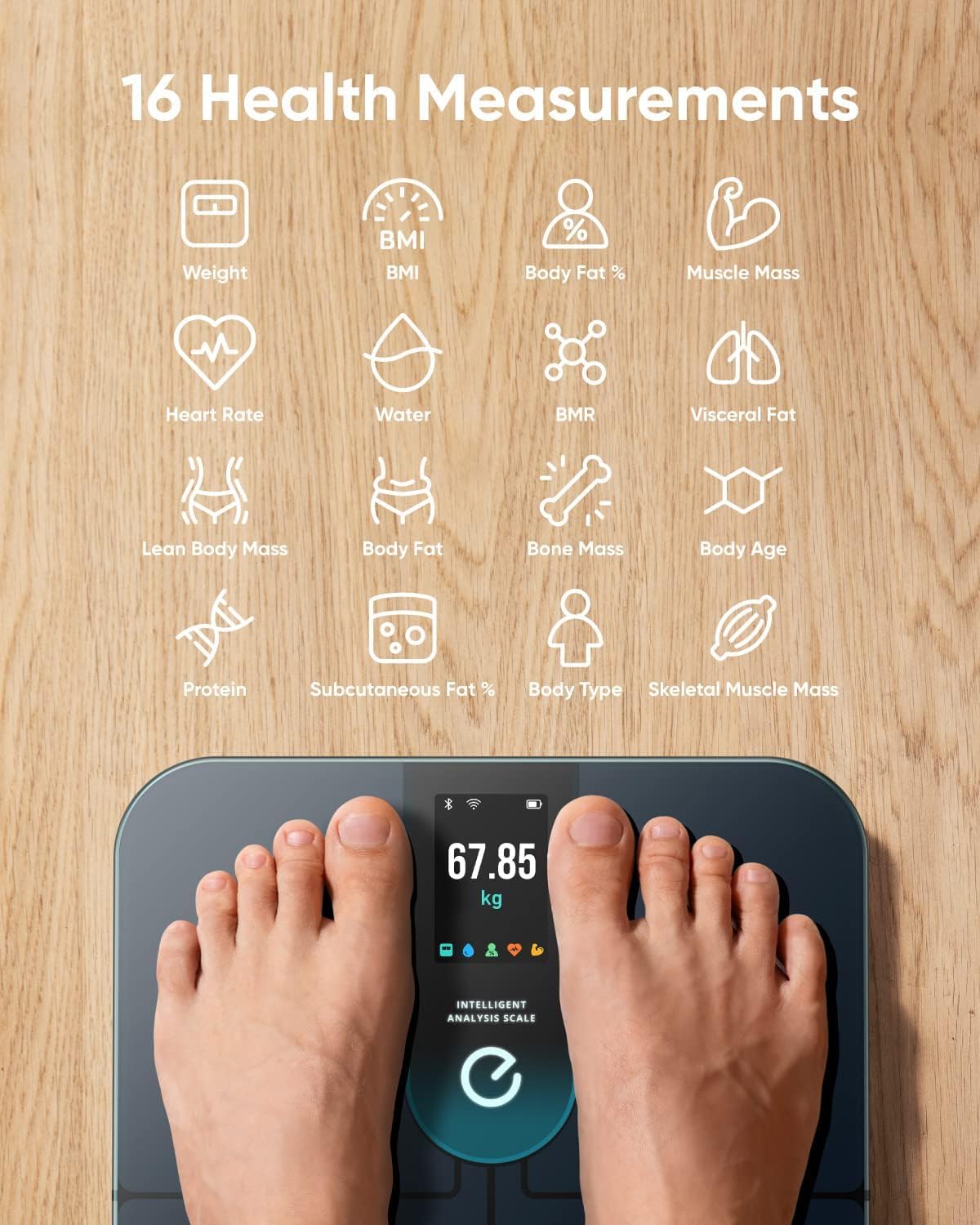 eufy Weighing Scales for Body Weight, Digital Bathroom Scales with Bluetooth, Body Fat Scales, 12 Measurements, Weight/Body Fat/BMI, Fitness Body Composition Analysis, Black, lbs/kg, Smart Scale A1