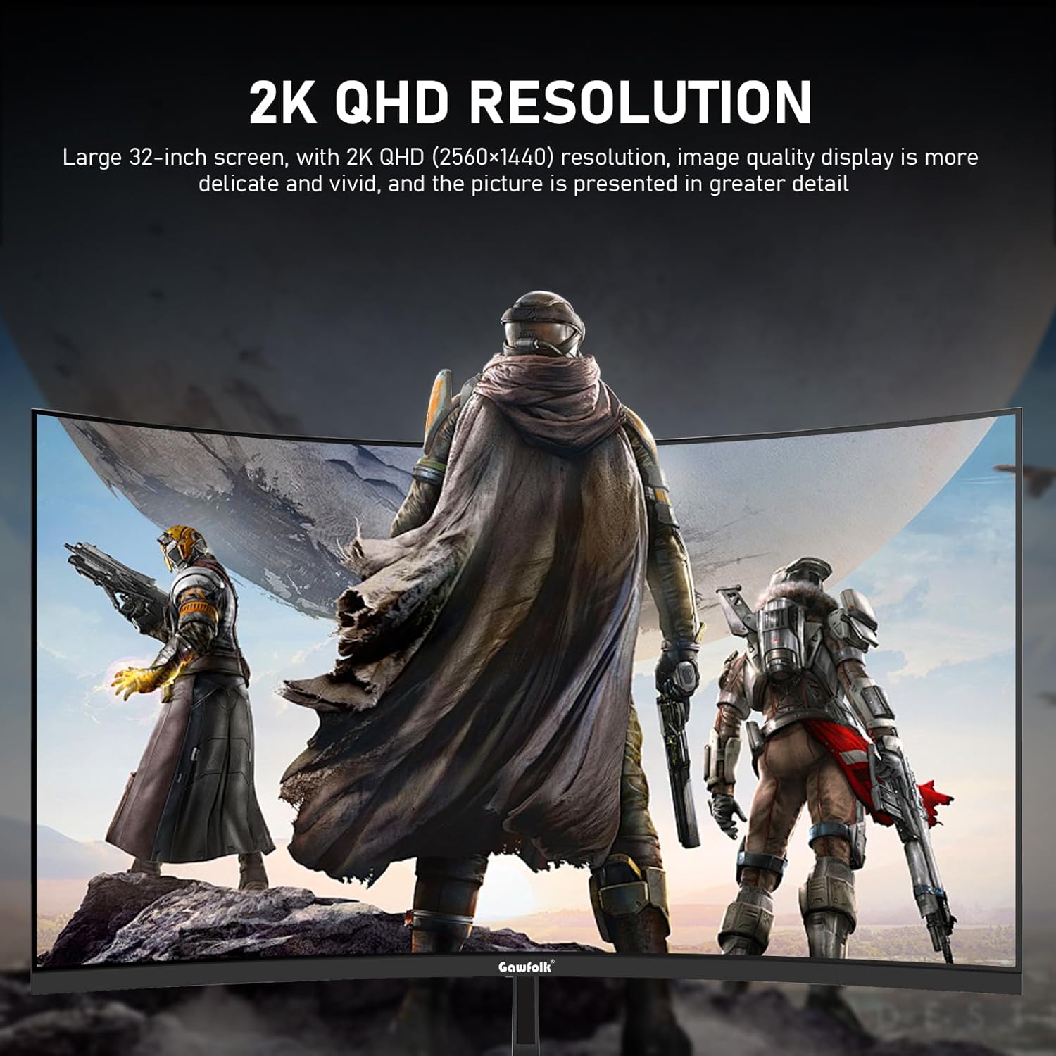 Gawfolk 34 Inch Ultrawide Curved 144Hz Gaming Computer Monitor 1500R PC Screen 21:9 UWQHD (3440x1440),Adaptive Sync,178° Viewing Angle,Display Port、HDMI 2.0, VESA75x75MM-Black