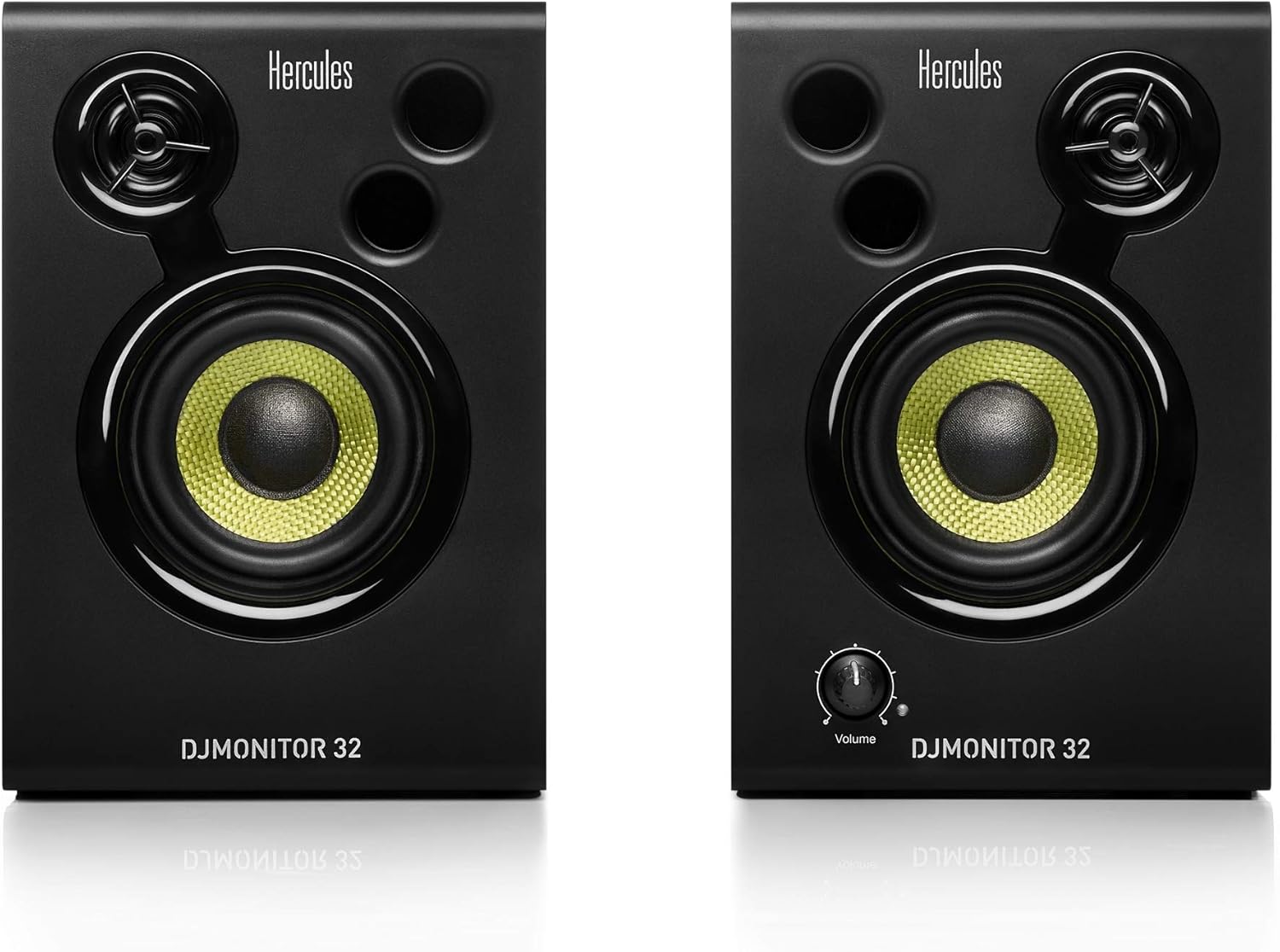 Hercules DJMonitor 32 – Compact 2-Way Active DJ Monitors with 3.5” Speakers for Studio and DJ