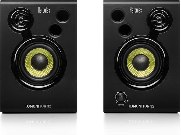 Hercules DJMonitor 32 – Compact 2-Way Active DJ Monitors with 3.5” Speakers for Studio and DJ