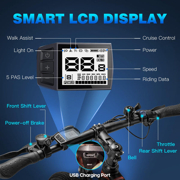 Fafrees 26" Electric Bikes for Adults, 468Wh Removable Battery, Pedal Assist Ebikes for Men Women, 250W Electric Bicycle for City, 25KM/H 21-Speed MTB, HAILONG ONE