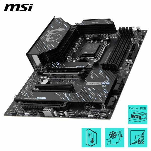 MSI X670E GAMING PLUS WIFI Motherboard, ATX - Supports AMD Ryzen 9000 / 8000 / 7000 Series Processors, AM5 - 80A SPS VRM, DDR5 Memory Boost 7800+ MHz/OC, PCIe 5.0 x16, M.2 Gen5, Wi-Fi 6E