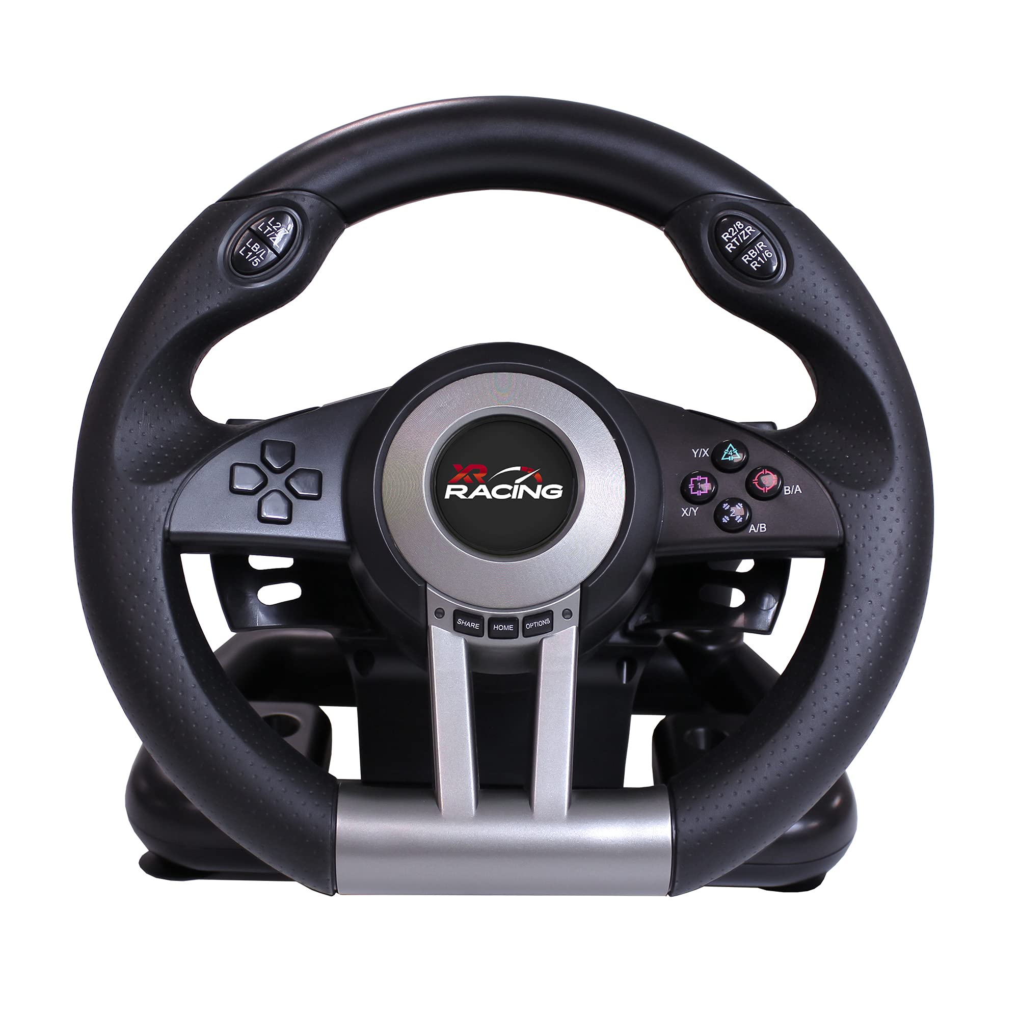 X-Rocker Steering Wheel Stand, Foldable Racing Wheel Stand with Seat Fixing Rod, Adjustable Height, Adjustable Angle, Suitable for Logitech, XBOX, Madcatz, Playstation, Racing Wheel Stand - Black