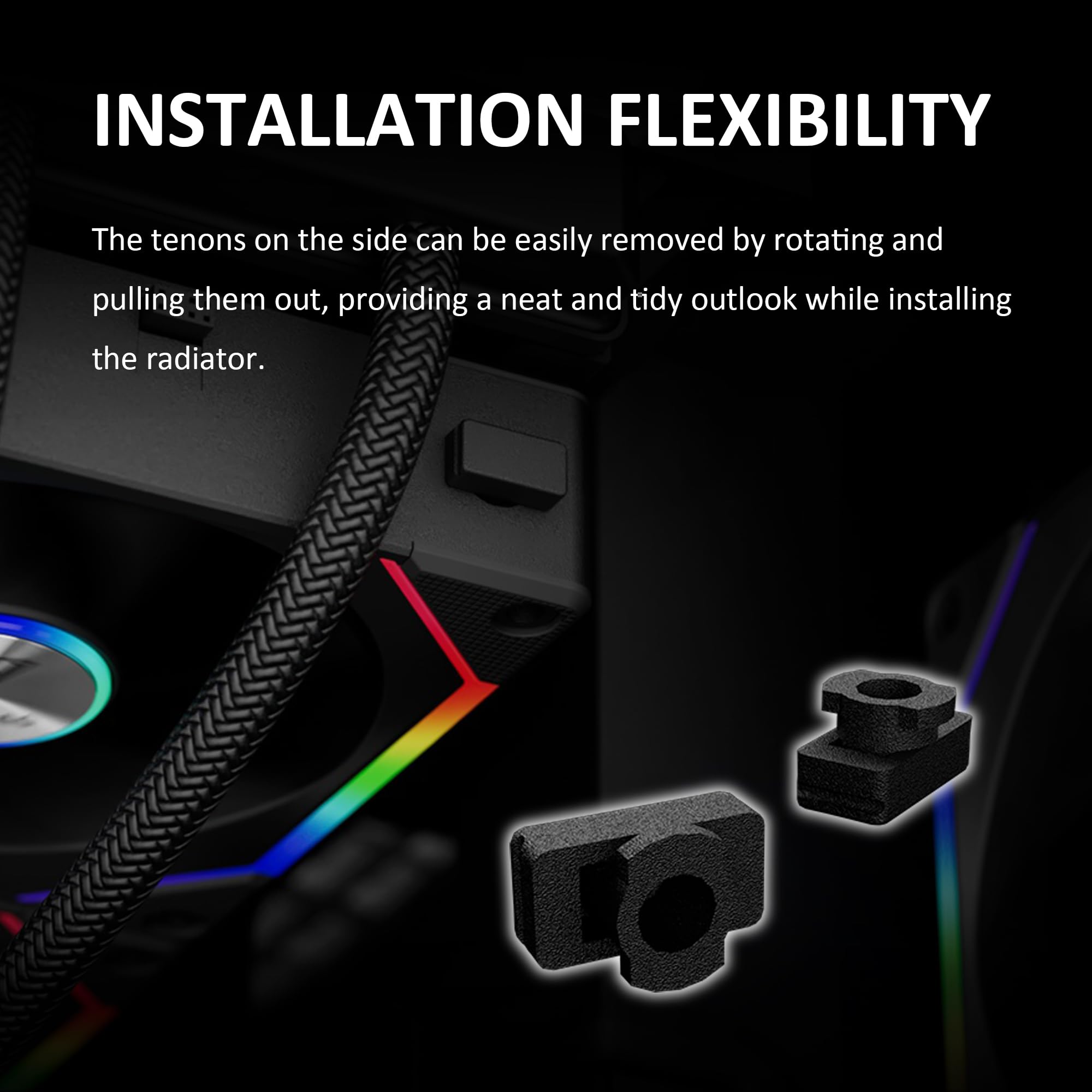 GAMDIAS 120mm ARGB PC Case Fans, Computer Case Fan, Cabless Daisy Chain Connection, Dual Infinity Mirror Lighting, Swappable Fan Blade for Reverse Airflow, Performance 30mm Thick, With Control Box