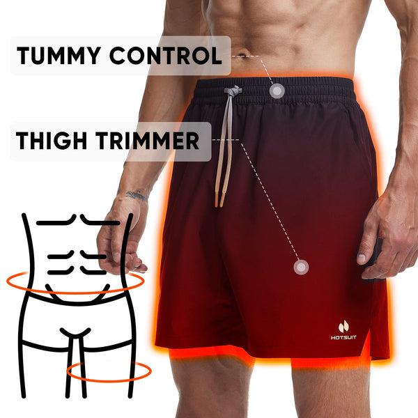 HOTSUIT Mens Sauna Shorts Sweat Sauna Pants Gym Exercise Sweat Sauna Suit Workout Shorts, Black 5XL