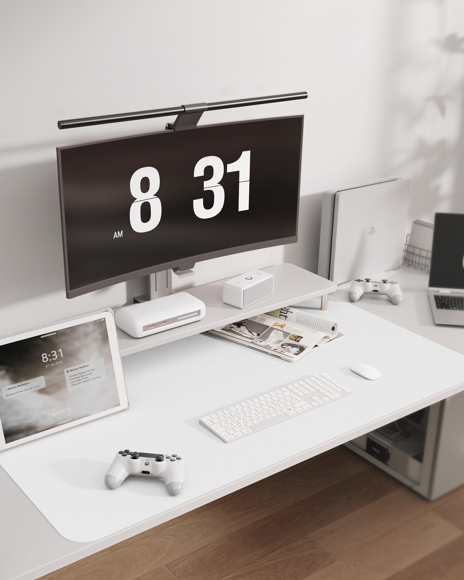 MOLMO Non-Slip Desk Mat, Waterproof Desk Pad Table Protector, Easy Clean Laptop Mat Large Mouse Pad Leather Writing Mat with Suede for Office /Home/Decor (Light Green, 60 x 35 cm)