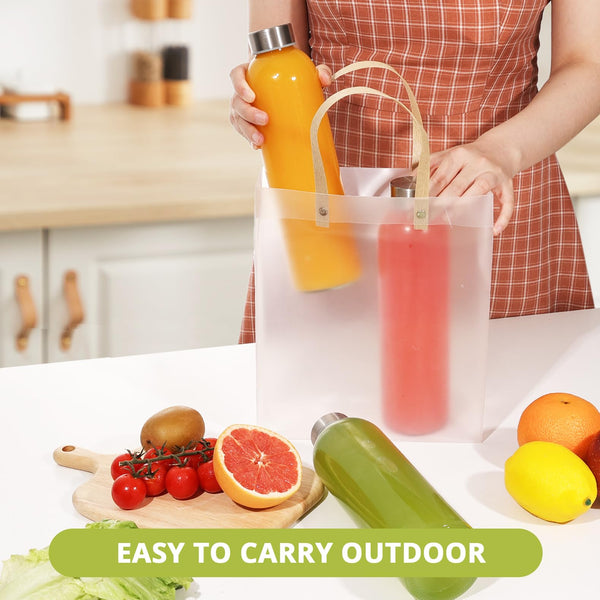 LIMILI Glass Bottles With Stainless Steel Lids, 300/350/750/1000ML Water Bottles, Leak Proof Reusable Drinking Bottles for Hot Cold Drinks, Work, Gym, Home