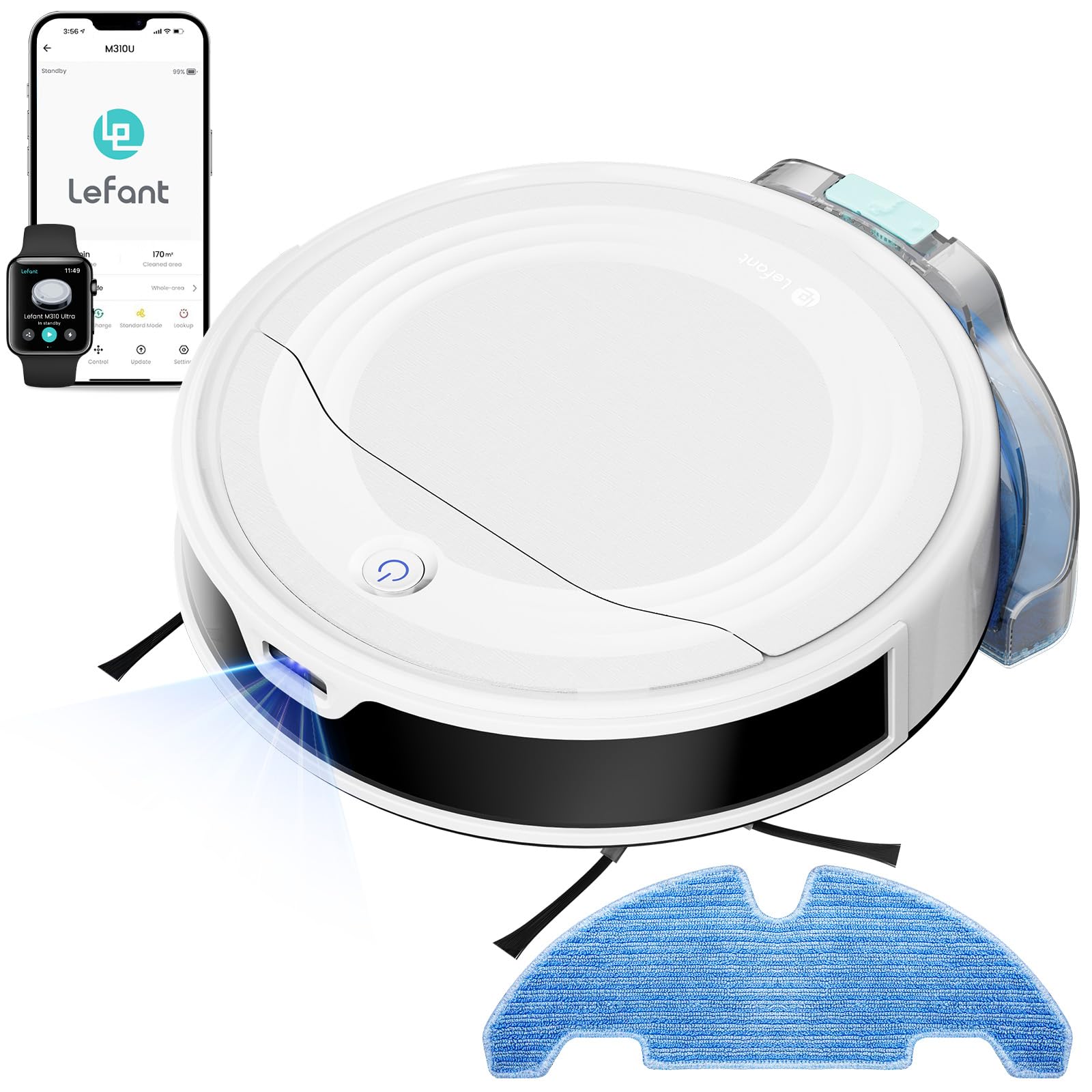 Lefant M210 Robot Vacuum Cleaner, 2200Pa Strong Suction, 7.8cm Thin 28cm DIA, Automatic Self-Charging Small Robotic Vacuums, Wi-Fi/App/Alexa Control, Ideal for Pet Hair Hard Floor and Carpet