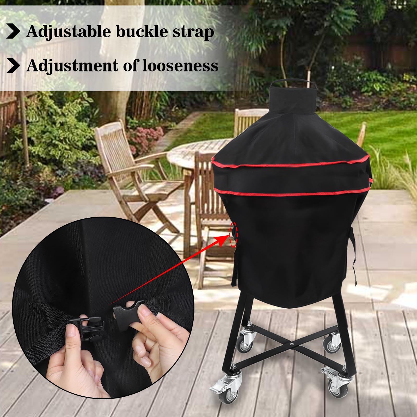 Grill Cover, 22 Inch BBQ Cover Fit Kamado Joe Junior Grill, Waterproof Outdoor Grill Covers for Minimax & Small Big Green Egg Accessories