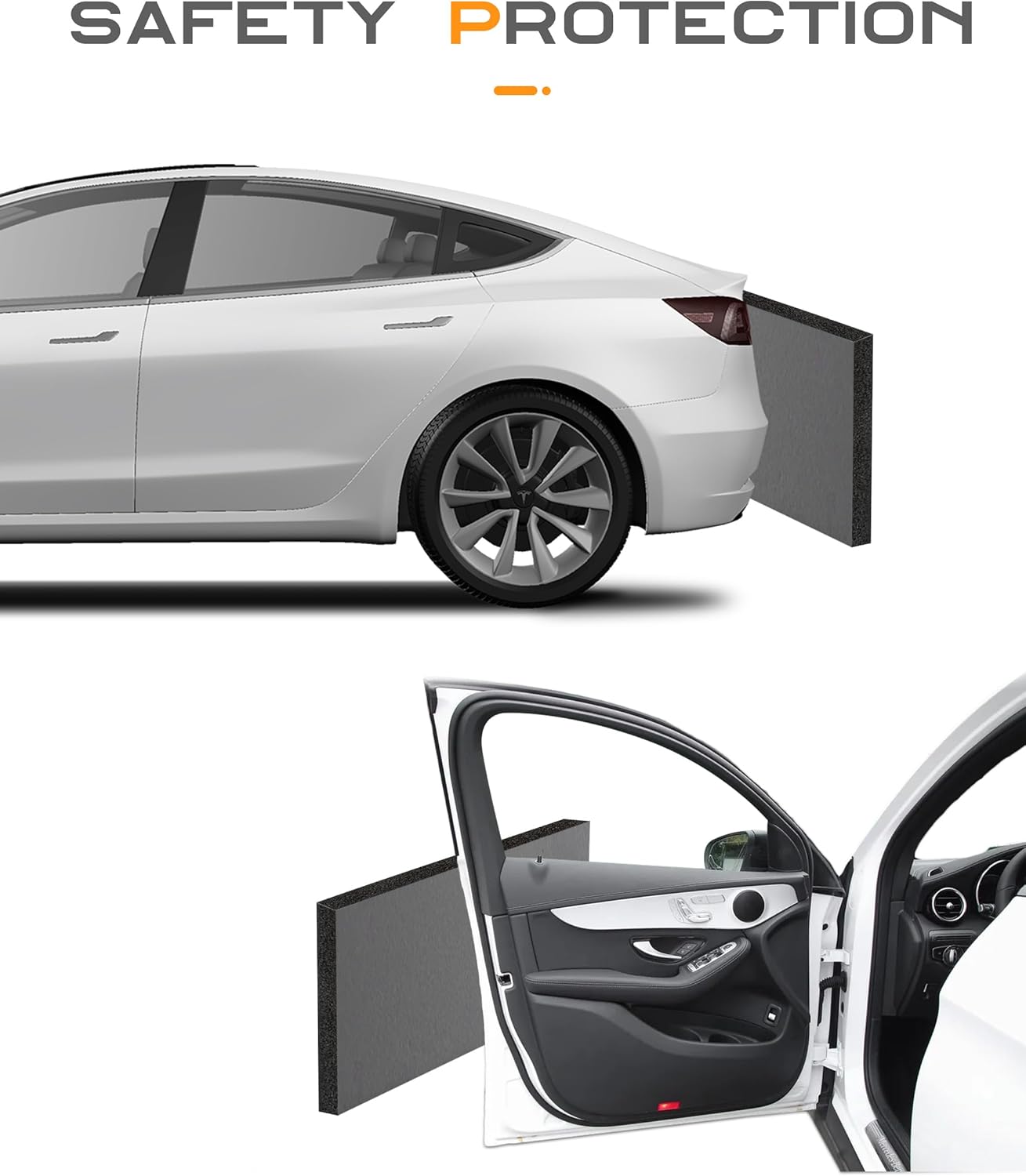 Flaconi 4pcs Car Door Edge Protector Guards,Garage Wall Protectors,Wall Bumper Guard Eva Foam Sheets,Garage Door Edge Protection Anti-scratch Car Parking Protector,Fits Garages,Outdoor Parking Lots